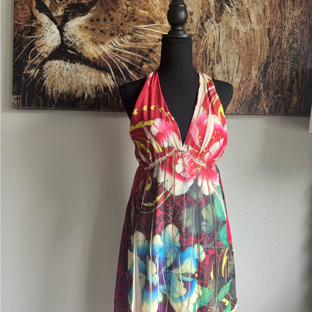 💕 Vibrant Floral Halter Dress